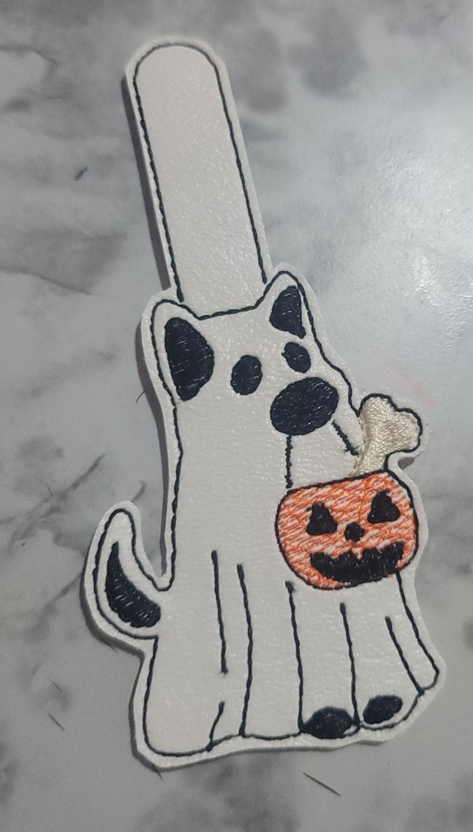 GHOST DOG WITH PUMPKIN