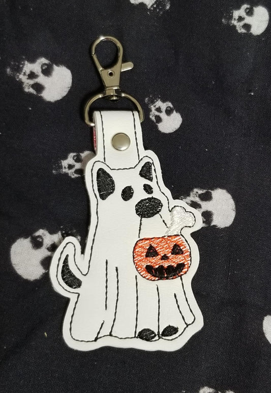 GHOST DOG WITH PUMPKIN