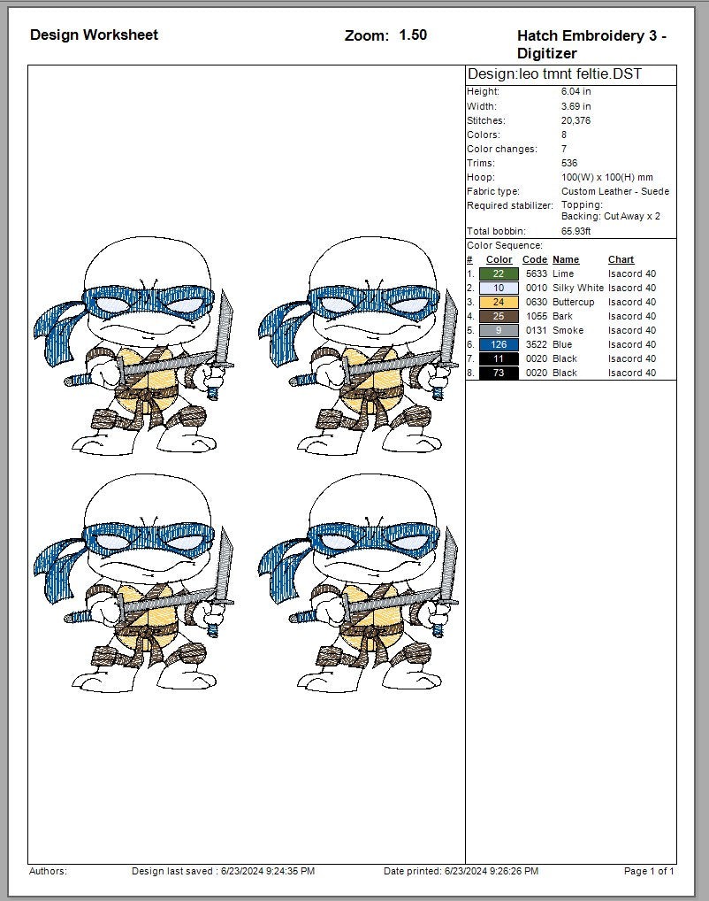 tmnt character feltie set