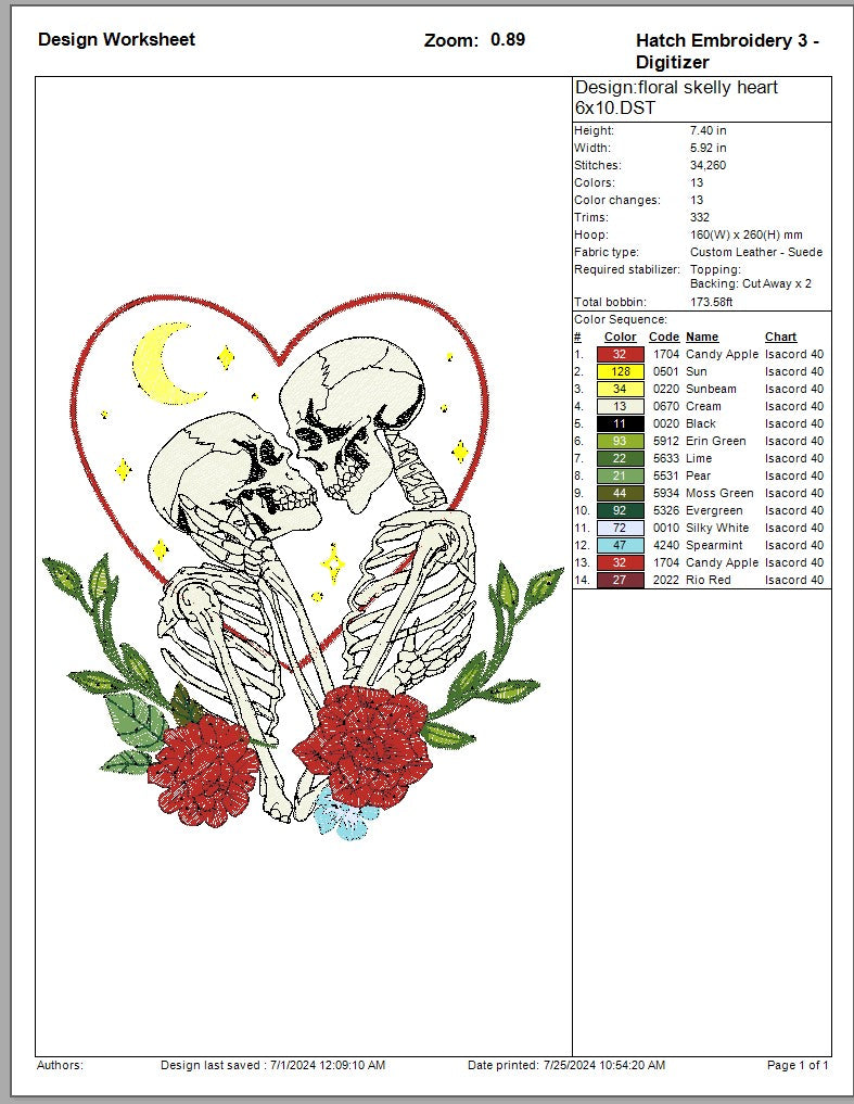 floral skelly heart set