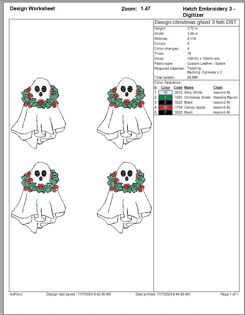 christmas ghost feltie 3