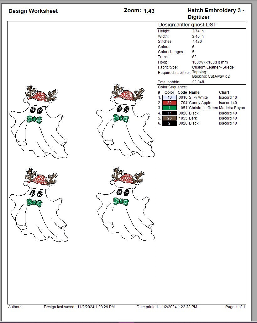 christmas ghost feltie 1