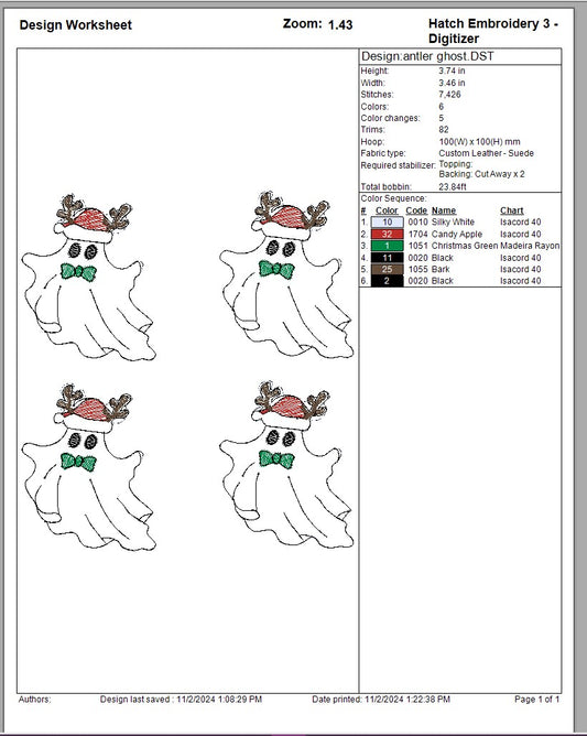 christmas ghost feltie 1