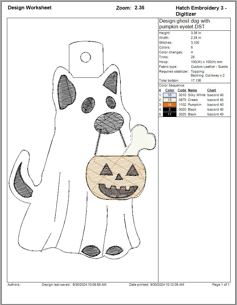 GHOST DOG WITH PUMPKIN