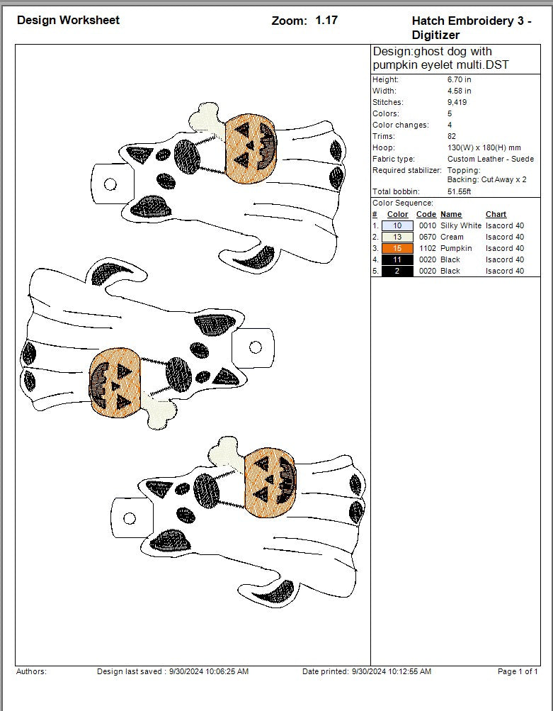 GHOST DOG WITH PUMPKIN